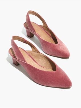 Madewell Etta Slingback Pump in Velvet Pink